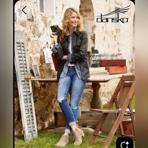 Dansko Black and Beige Clogs